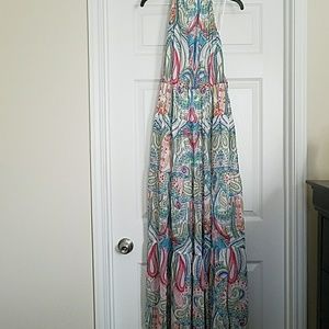 Colorful summer halter dress